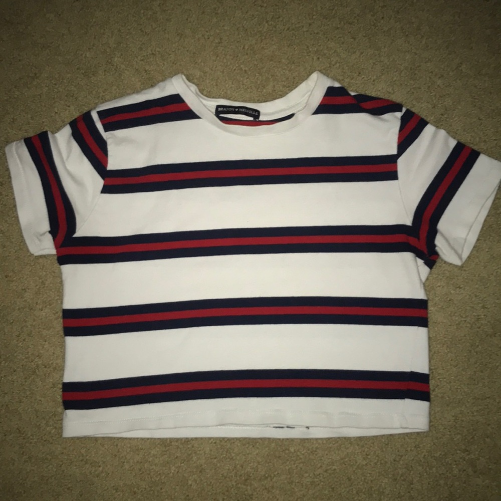 striped brandy melville cropped shirt